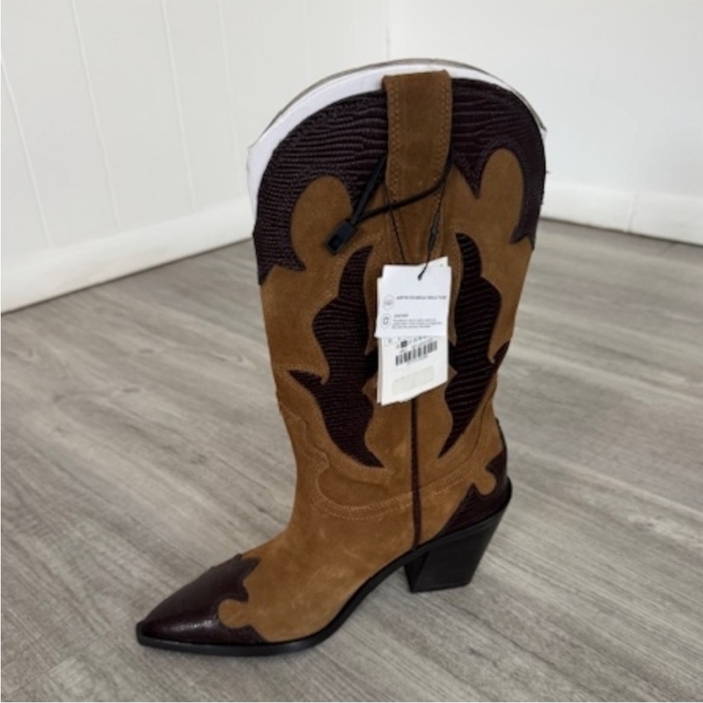 NWT ZARA viral 2024 COMBINATION SUEDE KNEE HIGH BOOTS
SIZE 5 (EUR 35 - Picture 3 of 14